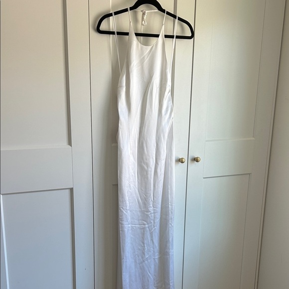 STAUD White Janet Backless Halter Dress | 2 - Picture 2 of 7